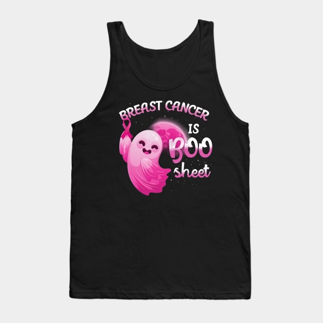 Halloween Breast Cancer Is Boo Sheet Ghost Pink Ribbon Tank Top by everetto